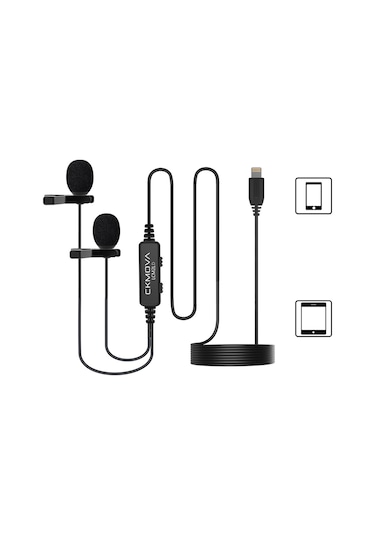 Ckmova Lcm2ld Dual-head Lavalier Microphone For Ios Lightning Dev