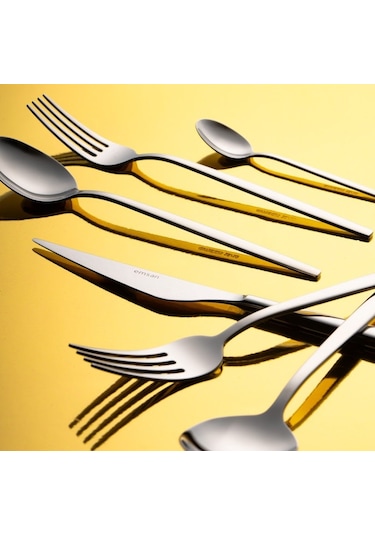 Emsan Evelyn 72 Parça Lüks Kutulu Çatal Kaşık Bıçak Takımı Platin