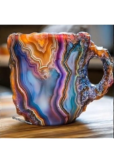 Mineral Kristal Kahve Fincanları, Ev Ve Ofis İçin Saplı Çok Renkli Kahve Fincanları Fmy Çok Renkli Diğer