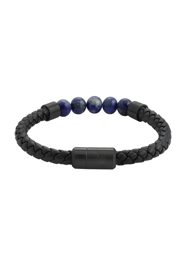 Zippo Braided Leather W Bead Bracelet 20cm