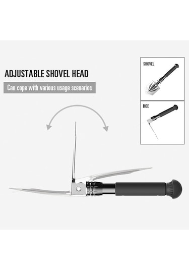 Katlanır Kürek Siper Kazma Aleti Testere Dişli/çivi Çıkarma Tasarımı/şişe Açacağı Bahçecilik Kamp Siyah