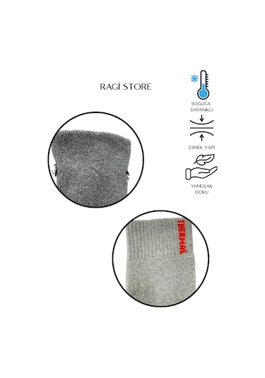 5'li Dikişsiz Termal Arma Çok Renkli Erkek Havlu Çorap Çok Renkli