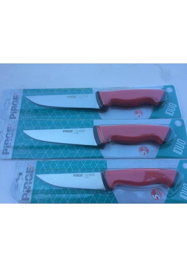 Pirge Duo Bıçak Seti 3 Lü Set Kırmızı