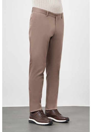 Bej Düz Armürlü Pamuklu Yan Cep Comfort Fit Casual Pantolon 1003245164 Bej