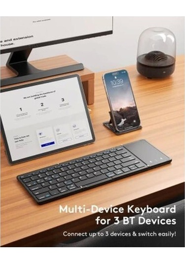 Samsers Touchpadli Katlanabilir Bluetooth Klavye Refined Black