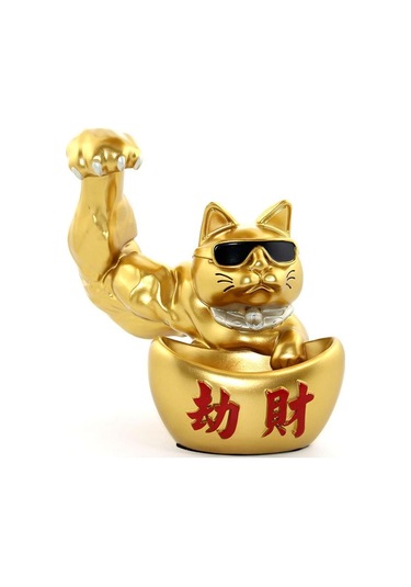 Polyester Şanslı Kedi Figürü Dekoratif Hediyelik