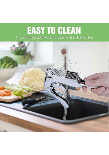 Kaymaz Saplı Profesyonel Sınıf Paslanmaz Çelik Sarımsak Presi, 2' Çok Renkli