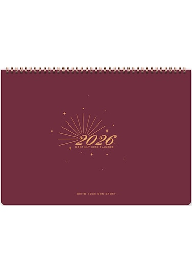 2026 Masaüstü Planlayıcı Takvim 24x34 Cm - Bordo