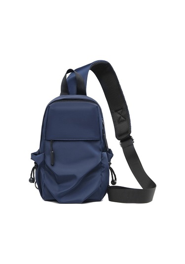 Erkekler İçin Şık Ve Fonksiyonel Su Geçirmez Naylon Çapraz Askılı Tek Omuz Çantası - Trend Göğüs Çantası Mavi