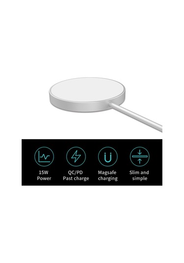 Maiyame Gümüş Manyetik Kablosuz Şarj Cihazı - 15w Hızlı Şarj, 5g Uyumluluk, Çoklu Güvenlik Koruma, Taşınabilir Tasarım