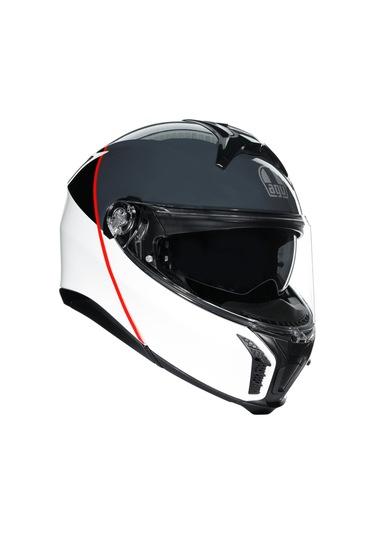 Agv Tourmodular Mlt Balance Çene Açılır Kask Beyaz Gri Kırmızı