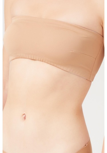 Straplez Crop Top Büstiyer Bronz Bakır