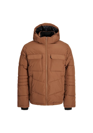 Erkek Kapüsonlu Fermuarli Puffer Mont - Build Mocha Bisque Çok Renkli