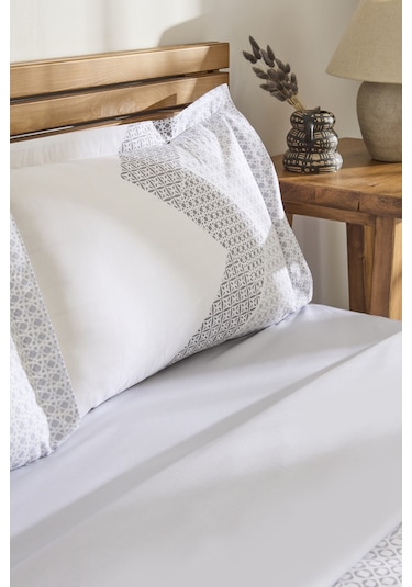 Kaşmir Home Flavo %100 Pamuk Çift Kişilik Nevresim Takımı Gri Gri