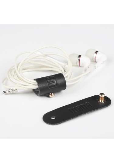 Bubm Lxdc 3 Adet Deri Kablo Askıları Kablo Bağı Sarar Kordon Yönetim Tutucu - Siyah