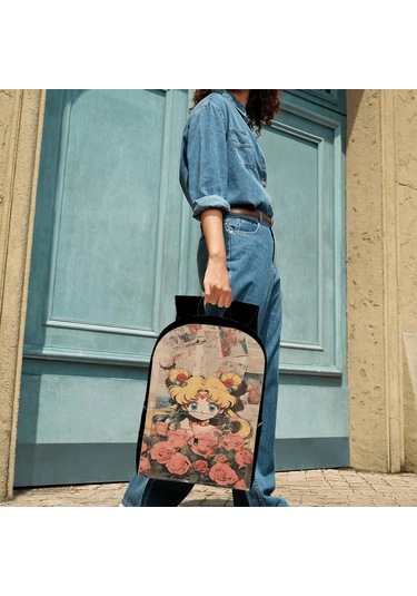 Trendooze Uygun, Siyah Siyah Sırt Seyahat, Sailor Organizasyon Moon Kawaii Karikatür, İş İnç İle, İçin, Genç, Dizüstü Çoklu Cf74 Çantası, Çalışması Bölmeleri Bilgisayara 15.6 Zd Siyah