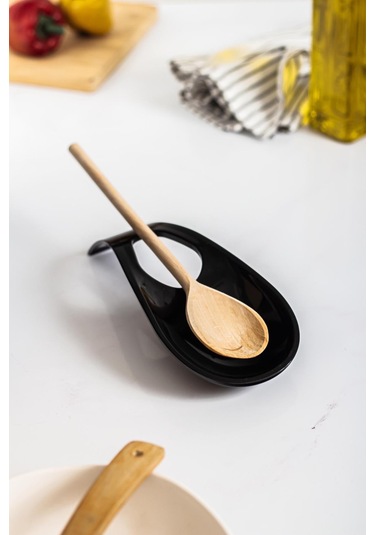 Akrilik Siyah Tezgah Üstü Kirli Kaşıklık & Kepçe Altlığı