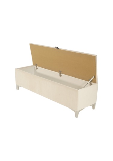 Vetra V2 Sandıklı Puf  Beyaz Dilimli Model Sandıklı Bench Puf - Sandıklı Yatak Ucu Bankı