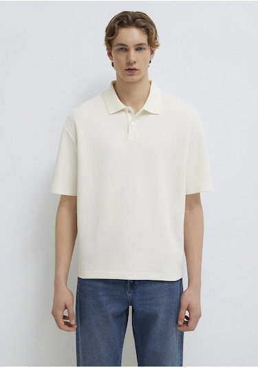 Mavi - Ekru Polo Tişört 0613177-70056 Ekru