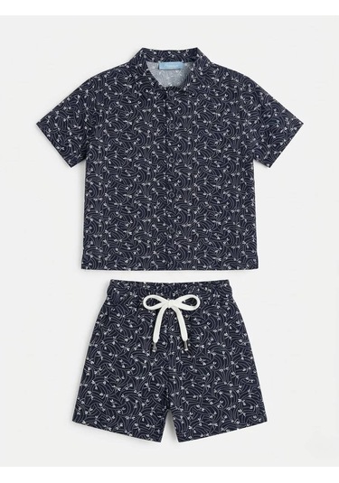 Baby Lory Kids Store Dokuma Gömlekli Takım Lacivert