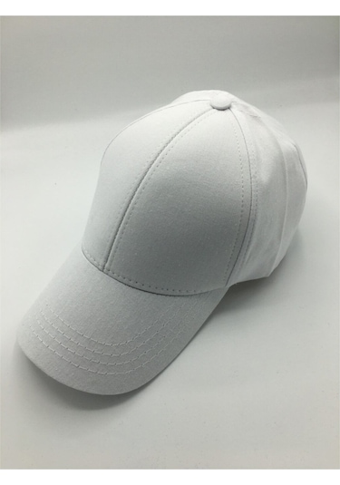 Gonca Şapka Ayarlanabilir Unisex Sport Sade Şapka Beyaz