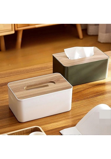 Ahşap Mendil Tutucu Ev Kağıt Havlu Saklama Kutusu Çıkarılabilir Mendil Kutusu Ev Ofis Mendil Kutusu Mavi Mavi