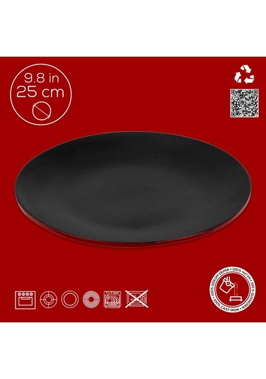 Lava Döküm Yuvarlak Servis Tabağı Çap Ø 25cm.-bordo Bordo