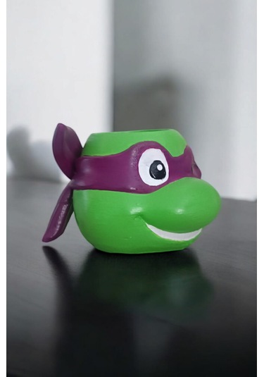 Ninja Kaplumbağa Şeklindeki Kalemlik Farklı Karakter 7x10 Cm Mor