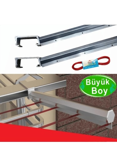 Asvera Balkon Çamaşır Kurutmalık Askılığı Kare Küpeşte Balkon Askısı 80x30 Mm Bronz