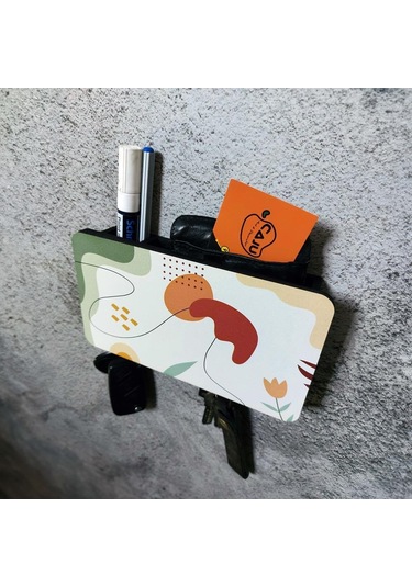 Cajuart Dekoratif Çizgisel Motifli Bölmeli Anahtarlık Duvar Askısı Dekor