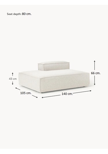 Most Mollis Sol Pro Köşe Modül 01 Beyaz Lüks Bukle Kumaş Yumuşak