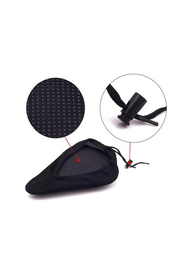 Suntek Bisiklet Koltuğu Kapağı Bisiklet Silikon Yumuşak Jel Siyah