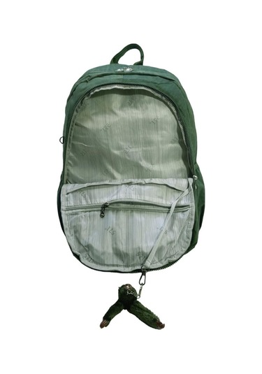 Klinkır Okul Çantası Lise Ortaokul Üniversite Kadın Sırt Çantası Hafif Kumaş Çok Cepli Yeşil