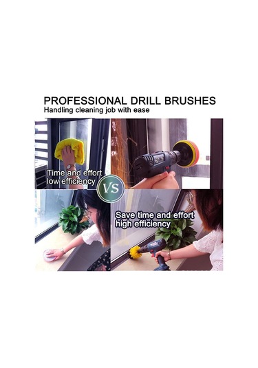Xindoker 12 Parça Elektrik Matkap Fırçası Seti - Tuğla, Lavabo, Zemin Temizliği İçin Sprey, Yumuşak Sponge Ve Uzatma Çubuğu