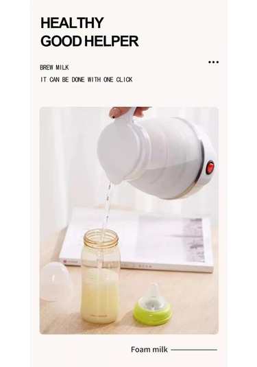 White 0.6l Mini Katlanır Su Isıtıcısı Taşınabilir Su Isıtıcı