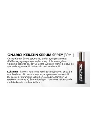 Liquid Keratin Saf Keratin Serum Sprey 30 ML