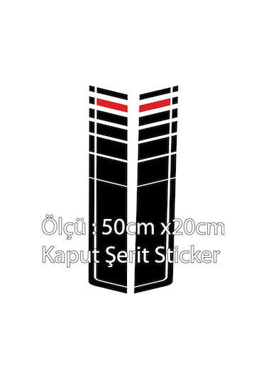 Honda Acura Kaput Uyumlu Şerit Havalandırma Sticker Siyah