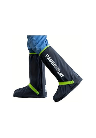 Willowhaven Dayanıklı Kalın Yüksek Topuklu Siyah Su Geçirmez Kar Geçirmez Outdoor Bisiklet Koruyucu Ayakkabı Kılıfı Altın