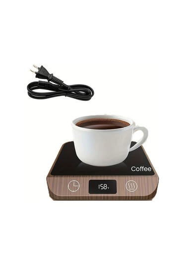 Willowhaven Koyu Ahşap Desenli 6 Ayar Ve Zamanlayıcılı Mug Isıtıcı Kahve Çay Süt İçecek Isıtma