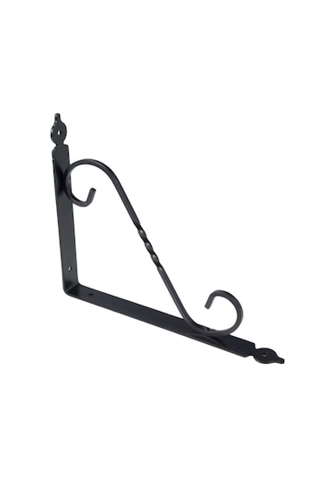 24 Adet Ferforje 19 x 25 cm Dekoratif Raf Altı Ayağı Konsol Siyah