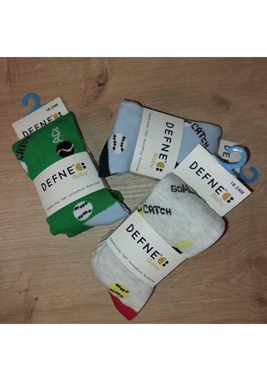 Kopya - 3 Adet Pamuklu Erkek Çocuk Ve Bebek Külotlu Çorap-870 ÇoK Renkli