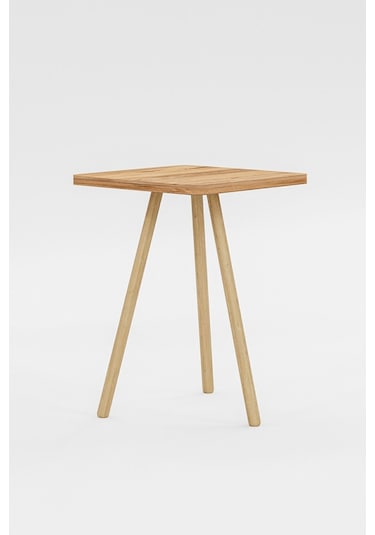 İntergo Kare Tasarımlı Ahşap Ayaklı Tekli Zigon Yan Sehpa Atlantik Çam