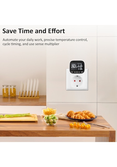 Springsun 230v 16a Akıllı Termostat Priz - Akvaryum İçin Dokunmatik Ekran, Soğutma/ısıtma Ve Zamanlayıcı