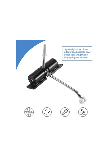 Ev Siyah Kemer Tekerlek Ayarlanabilir Çinko Alaşımlı Yaylı Kapı Kapatıcı