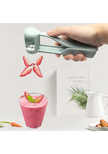 Kangvka Mavi Paslanmaz Çelik Meyve Dilimleyici - Üzüm Ve Taze Meyve Bölücü Aleti Abs+201 Malzeme Mavi