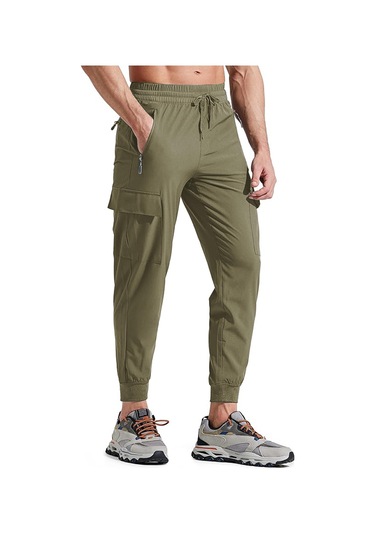 Erkek Quich Dry Running Athletic Dar Paça Joggers Hafif Outdoor Pantolon 001 Haki