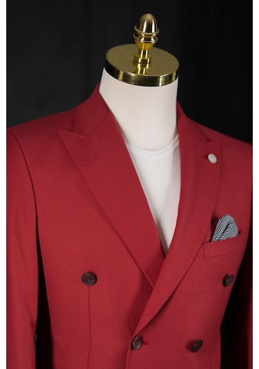 Sir Regular Fit Çift Yırtmaç Astarlı Erkek Kruvaze Tek Ceket 001