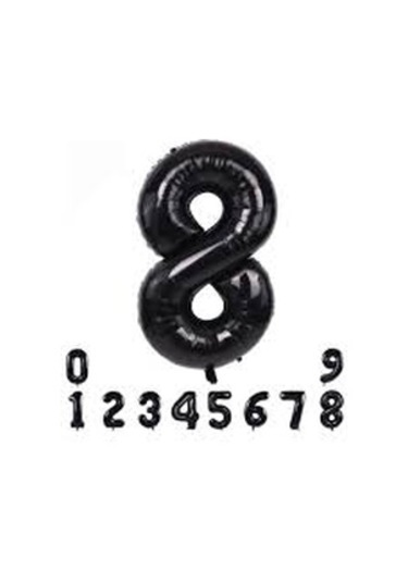 8 Yaş Siyah Folyo Balon 34 Inc 76 Cm Tüm Yaşlar