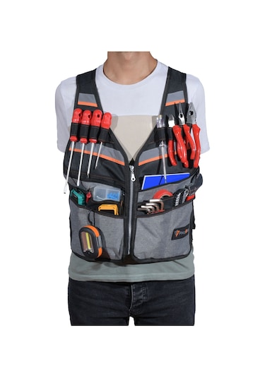 Impertex Kumaşlı Çok Cepli Takım Yeleği - Profesyonel Alet Taşıma Yeleği