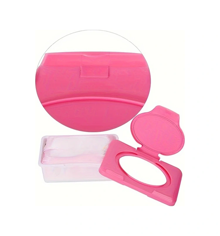 Xuweiwei Pembe Islak Mendil Saklama Kutusu 80 Yaprak Kapaklı Modern pembe